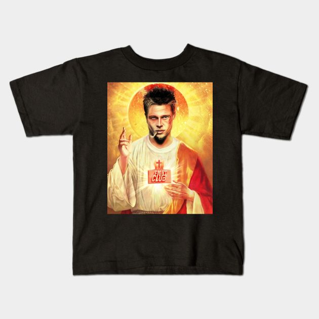 Saint Tyler Fight Club Kids T-Shirt by asmokian